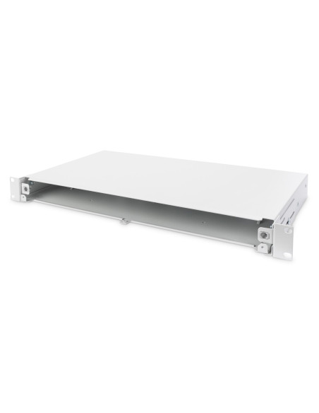 Panel Krosowy Fo Bez Płyty Czołowej 19'' 1U, Wysuwany, Dławnica Pg13.5 I Pg16, Opaski/Uchwyty, Szary