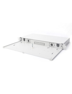 Panel Krosowy Fo Bez Płyty Czołowej 19'' 1U, Wysuwany, Dławnica Pg13.5 I Pg16, Opaski/Uchwyty, Szary 2