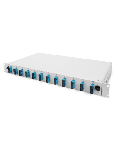 Panel Krosowy Fo Bez Płyty Czołowej 19'' 1U, Wysuwany, Dławnica Pg13.5 I Pg16, Opaski/Uchwyty, Szary