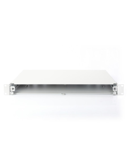 Panel Krosowy Fo Bez Płyty Czołowej 19'' 1U, Wysuwany, Dławnica Pg13.5 I Pg16, Opaski/Uchwyty, Szary