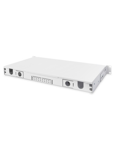 Panel Krosowy Fo Bez Płyty Czołowej 19'' 1U, Wysuwany, Dławnica Pg13.5 I Pg16, Opaski/Uchwyty, Szary
