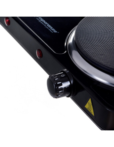 Esperanza Kuchenka Elektryczna Yellowstone 1500W + 1000W Czarna Ekh014K