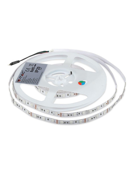 Taśma Led V-Tac Vt-5050 60 Ip20-Rgb Smd5050 12V 230V Ip20 10W/M 1000Lm (Sku 2558)