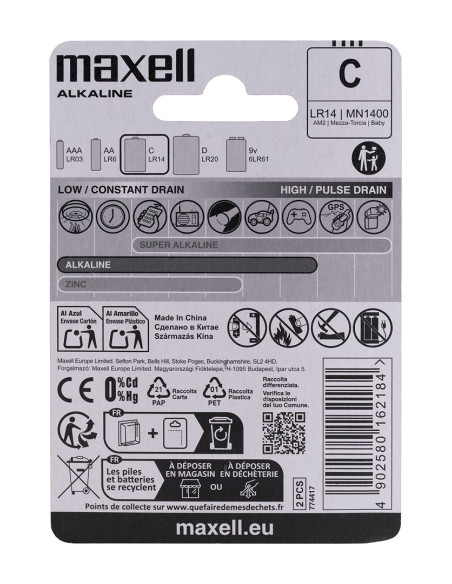 Maxell Bateria Alkaliczna Lr14, 2 Szt.