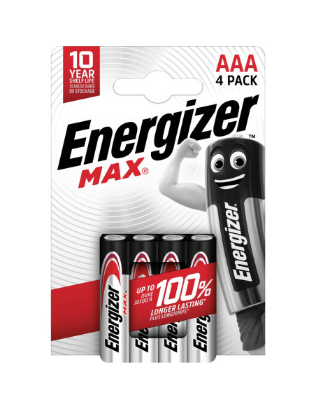 Energizer Baterie Alkaliczne Max Aaa Lr03, 4 Sztuki, Opakowanie Eco