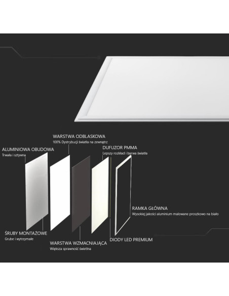 Panel V-Tac Sku2162416 Vt-6129 4000K 29W 3960Lm