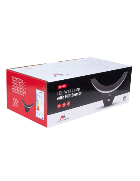 Maclean Lampa Led Z Czujnikiem Ruchu Na Podczerwień 800Lm 10W Ip54 Kolor Czarny Mce290 B