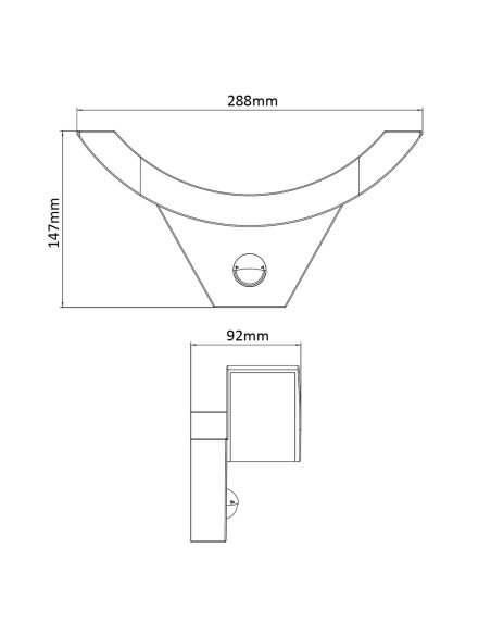 Maclean Lampa Led Z Czujnikiem Ruchu Na Podczerwień 800Lm 10W Ip54 Kolor Czarny Mce290 B