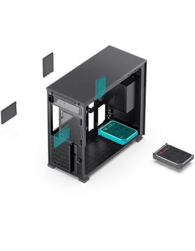 Obudowa Jonsbo D41 Screen Atx, Szkło Hartowane - Czarna