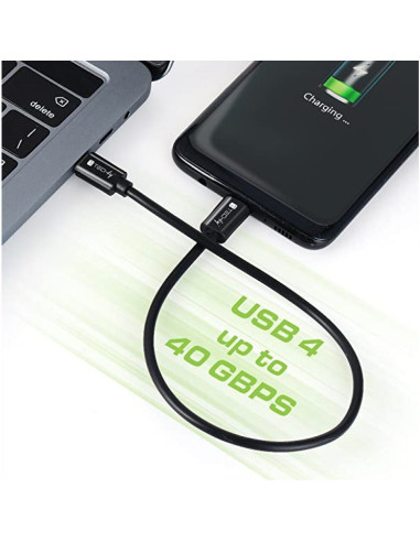 Techly Icoc Musb40-Cmcm08 Kabel Usb Usb4 Gen 3X2 0,8 M Usb C Czarny
