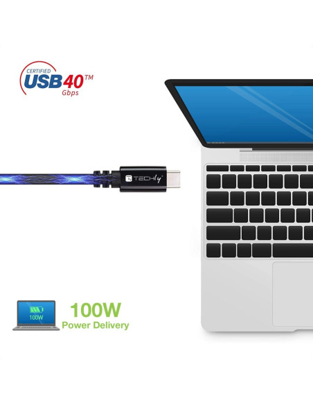 Techly Icoc Musb40-Cmcm08 Kabel Usb Usb4 Gen 3X2 0,8 M Usb C Czarny
