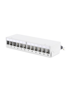 Panel Krosowy Modularny Desktop 12X Keystone, Ekranowany, Szary, Prowadnica Kabli, Pola Opisowe 2