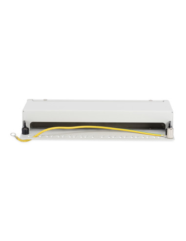 Panel Krosowy Modularny Desktop 12X Keystone, Ekranowany, Szary, Prowadnica Kabli, Pola Opisowe