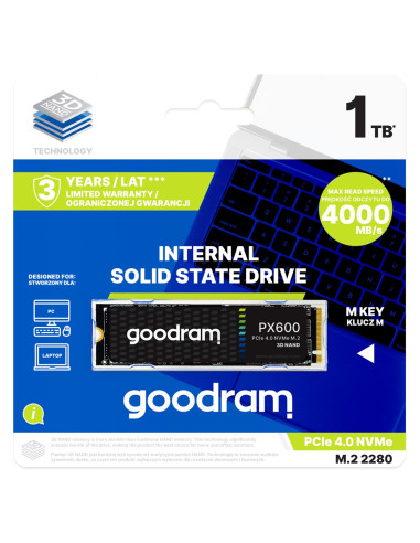Dysk Ssd Goodram Px600 1Tb M.2 Pcie Nvme Gen. 4 X4 3D Nand
