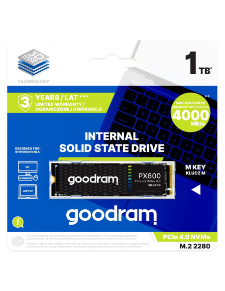 Dysk Ssd Goodram Px600 1Tb M.2 Pcie Nvme Gen. 4 X4 3D Nand
