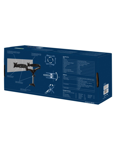 Arctic Z2-3D Gen 3 Uchwyt / Stojak Do Monitorów 86,4 Cm (34") Biurko Czarny