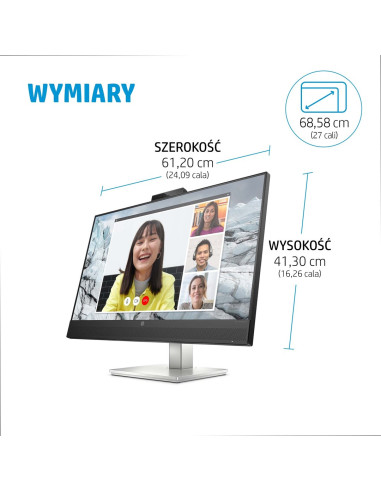 Hp E-Series E27M G4 68,6 Cm (27") 2560 X 1440 Px Monitor Quad Hd Czarny