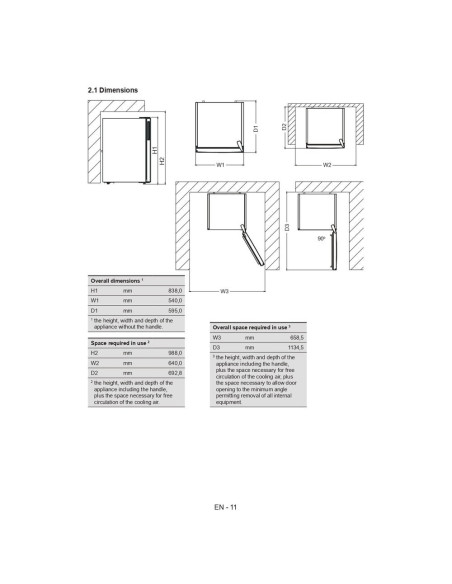 Chłodziarko-Zamrażarka Whirlpool W55Vm 1120 W 2 Ws