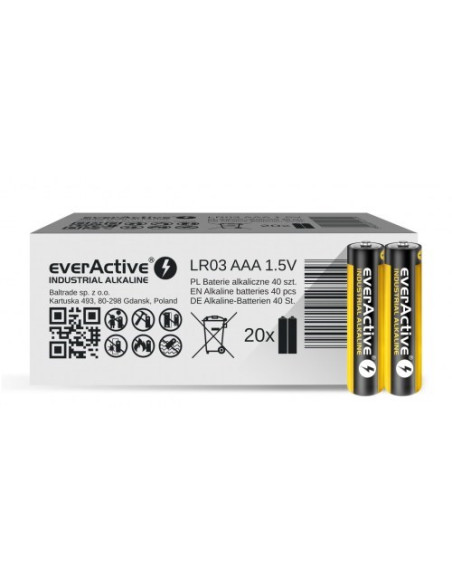 Zestaw Baterii Alkaliczne Everactive Evlr03S2Ik (40)