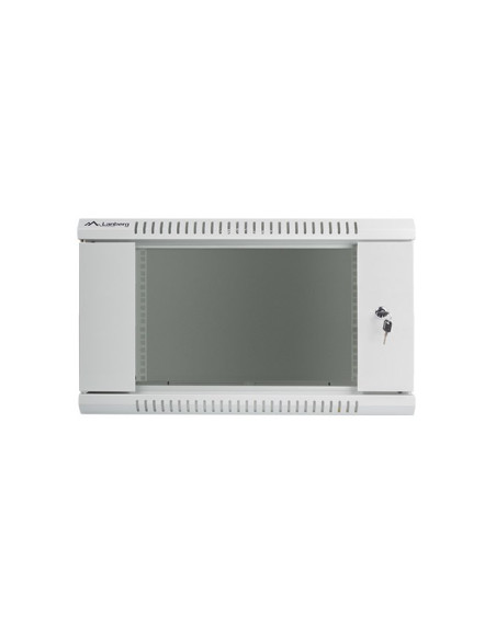 Szafa Jednosekcyjna Lanberg Wf01-6606-10S (6U  368Mm / 600Mm / 600 Mm  Wisząca  Szklane  19''  Kolor Szary)