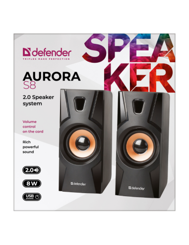Defender Głośniki Aurora S8 2.0 8W Usb 65408