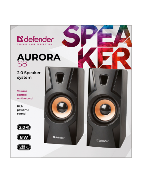 Defender Głośniki Aurora S8 2.0 8W Usb 65408