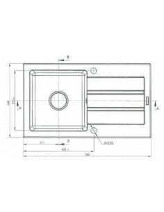 Zlewozmywak Granitowy Jednokomorowy Z Ociekaczem Maidsinks 76X44 1B 1D Czarny (Pyragranit  Kolor Czarny Nakrapiany) 2