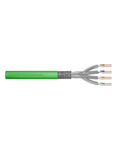 Kabel Instalacyjny Digitus Kat.8.2, S/Ftp, Dca, Awg 22/1, Lsoh, 500M, Zielony, Szpula