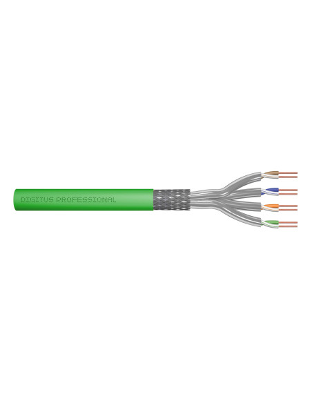 Kabel Instalacyjny Digitus Kat.8.2, S/Ftp, Dca, Awg 22/1, Lsoh, 500M, Zielony, Szpula