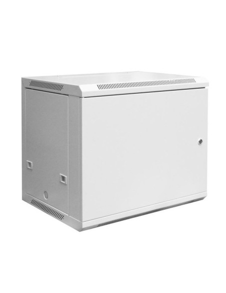 Szafa Sieciowa Wisząca 19" 9U Rack 600X450, Drzwi Pełne, Szary, Niedzielona, Złożona, 60Kg