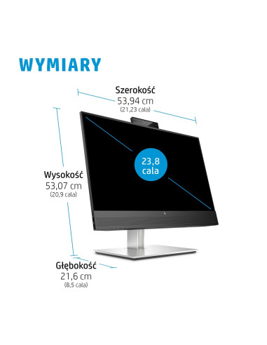 Hp E24Mv G4 60,5 Cm (23.8") 1920 X 1080 Px Monitor Full Hd Czarny, Srebrny