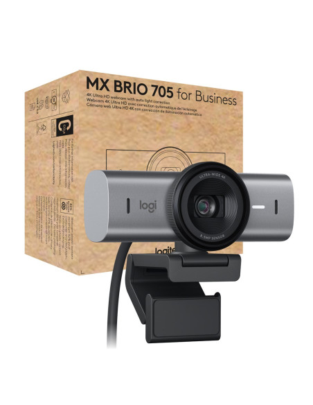 Logitech Mx Brio 705 For Business Kamera Internetowa 8,5 Mp 4096 X 2160 Px Usb 3.2 Gen 1 (3.1 Gen 1) Aluminium, Czarny