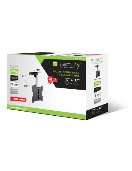 Techly Ica-Cplb 222 Uchwyt Do Telewizorów 94Cm (37") Czarny, Srebrny