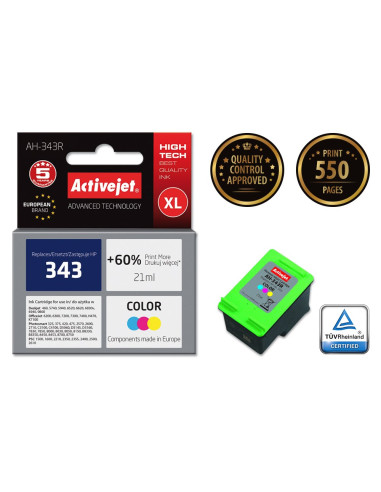 Activejet Ah-343R Tusz (Zamiennik Hp 343 C8766Ee  Premium  21 Ml  Kolor)