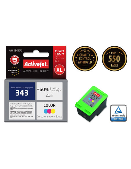 Activejet Ah-343R Tusz (Zamiennik Hp 343 C8766Ee  Premium  21 Ml  Kolor)