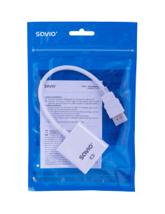 Adapter Savio Cl-27/B (Hdmi M - D-Sub (Vga) F  0,10M  Kolor Biały) 2