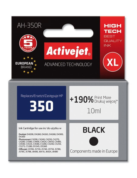 Activejet Ah-350R Tusz (Zamiennik Hp 350 Cb335Ee  Premium  10 Ml  Czarny)