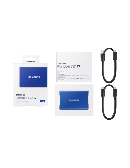 Dysk Zewnętrzny Ssd Samsung T7 (1Tb  Usb 3.2  Niebieski  Mu-Pc1T0H/Ww)