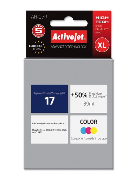 Activejet Ah-17R Tusz (Zamiennik Hp 17 C6625A  Premium  39 Ml  Kolor)