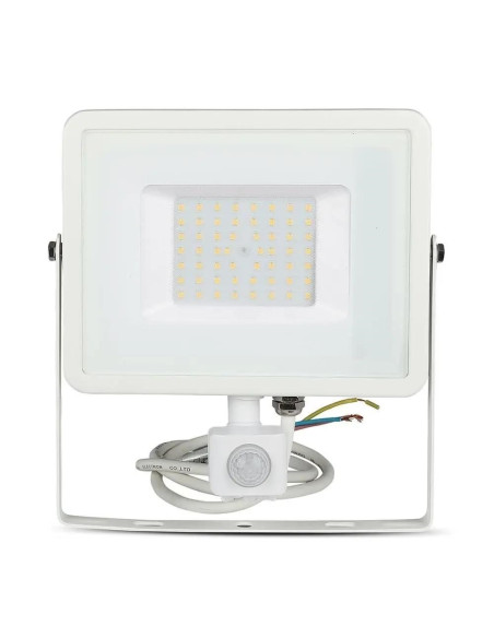 Projektor Led V-Tac Vt-50-S-W 50W Samsung Chip Czujnik Ruchu 3000K 4000Lm (Sku 466) Biały