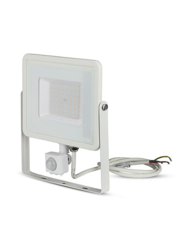 Projektor Led V-Tac Vt-50-S-W 50W Samsung Chip Czujnik Ruchu 3000K 4000Lm (Sku 466) Biały