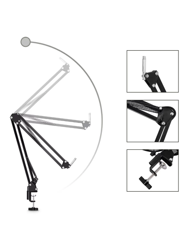 Media-Tech Mikrofon Pojemnościowy Kierunkowy Z Zestawem Akcesoriów Czarny Mt397K