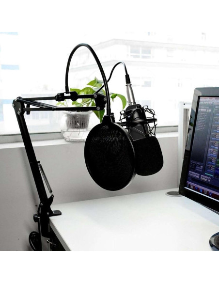 Media-Tech Mikrofon Pojemnościowy Kierunkowy Z Zestawem Akcesoriów Czarny Mt397K