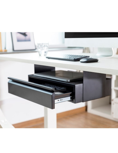 Maclean Szuflada Ergonomiczna Podbiurkowa Czarna Organizer Max 5Kg Mc-875