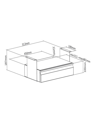 Maclean Szuflada Ergonomiczna Podbiurkowa Czarna Organizer Max 5Kg Mc-875