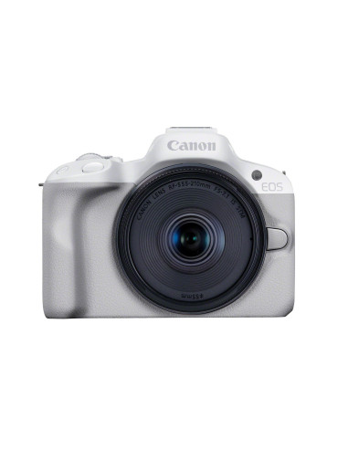 Canon Eos R50, White + Rf-S 18-45Mm F4.5-6.3 Is Stm Kit Bezlusterkowiec 24,2 Mp Cmos 6000 X 4000 Px Biały
