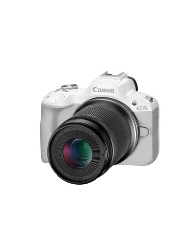 Canon Eos R50, White + Rf-S 18-45Mm F4.5-6.3 Is Stm Kit Bezlusterkowiec 24,2 Mp Cmos 6000 X 4000 Px Biały