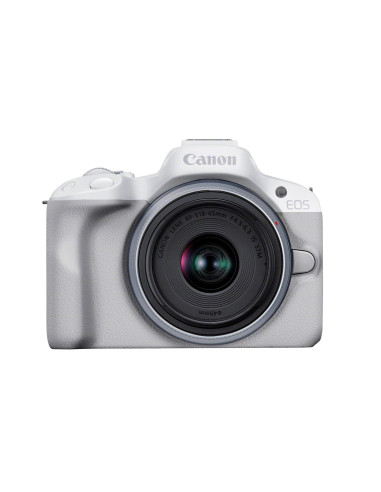 Canon Eos R50, White + Rf-S 18-45Mm F4.5-6.3 Is Stm Kit Bezlusterkowiec 24,2 Mp Cmos 6000 X 4000 Px Biały