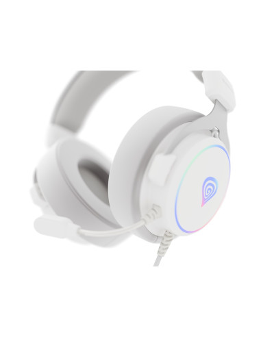 Genesis Neon 764 Zestaw Słuchawkowy Przewodowa Opaska Na Głowę Gaming Usb Typu-A Biały