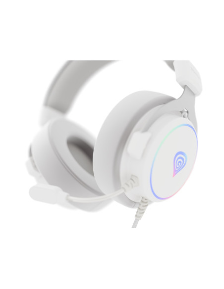 Genesis Neon 764 Zestaw Słuchawkowy Przewodowa Opaska Na Głowę Gaming Usb Typu-A Biały